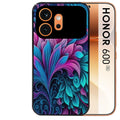 Coque noire taperso pour Honor 600 et 600 PRO avec motif tropical violet et des fleurs protection antichoc personnalisée