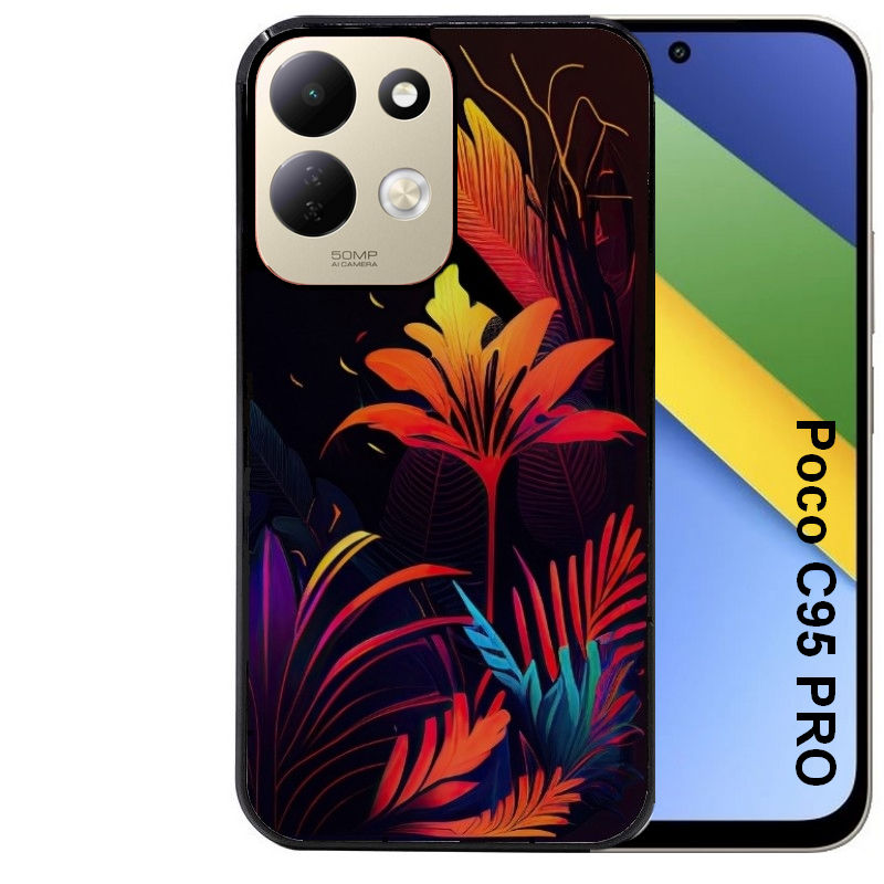 Coque pour POCO C95 PRO tropical jaune Fleur