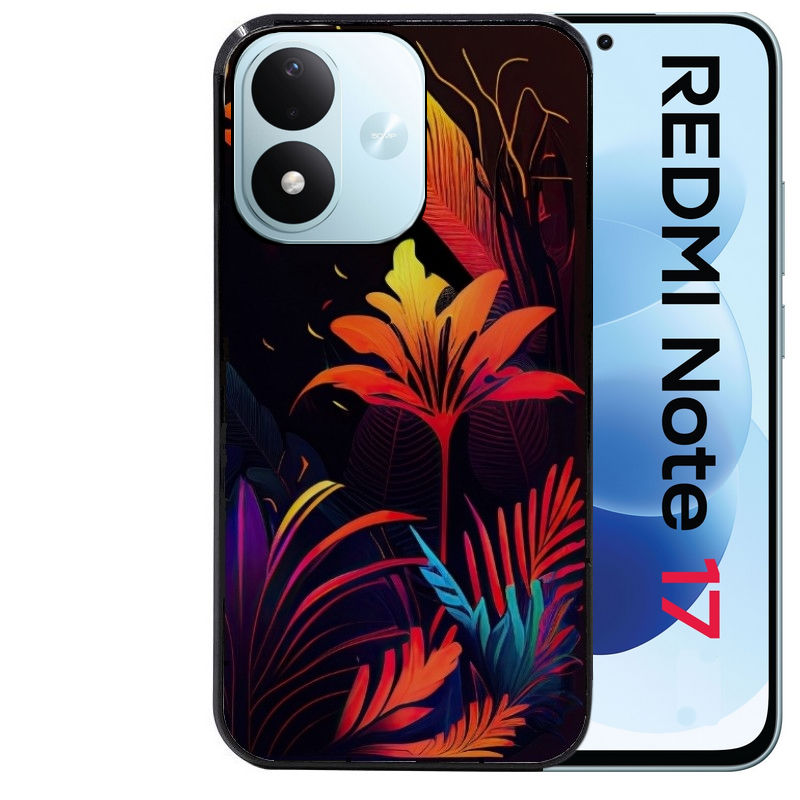 Coque pour Redmi Note 17 et PRO 4G 5G Max tropical jaune Fleur