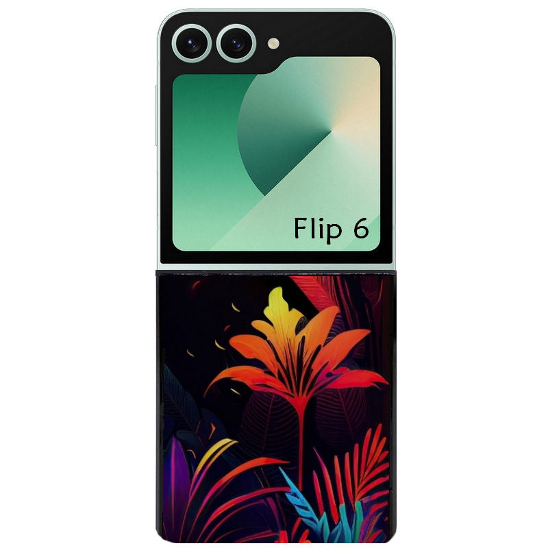 Coque pour Z FLIP 6 7 8 tropical jaune Fleur