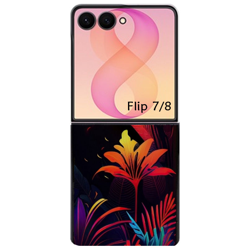 Coque pour Z FLIP 6 7 8 tropical jaune Fleur