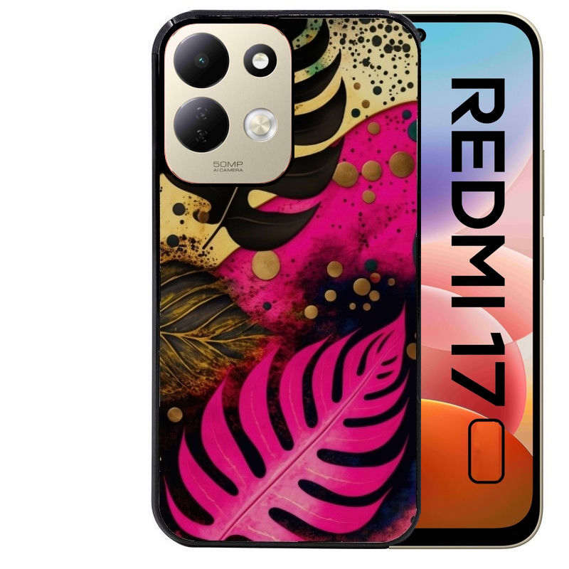 Coque pour Redmi 17 et 17C 4G 5G tropical rose Fleur