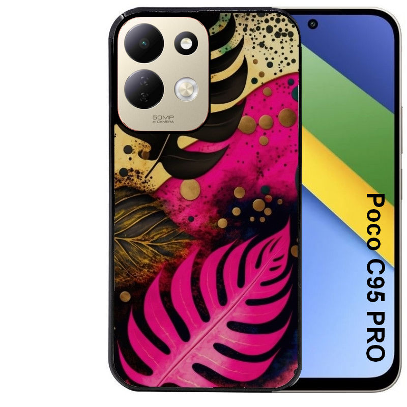 Coque pour POCO C95 PRO tropical rose Fleur