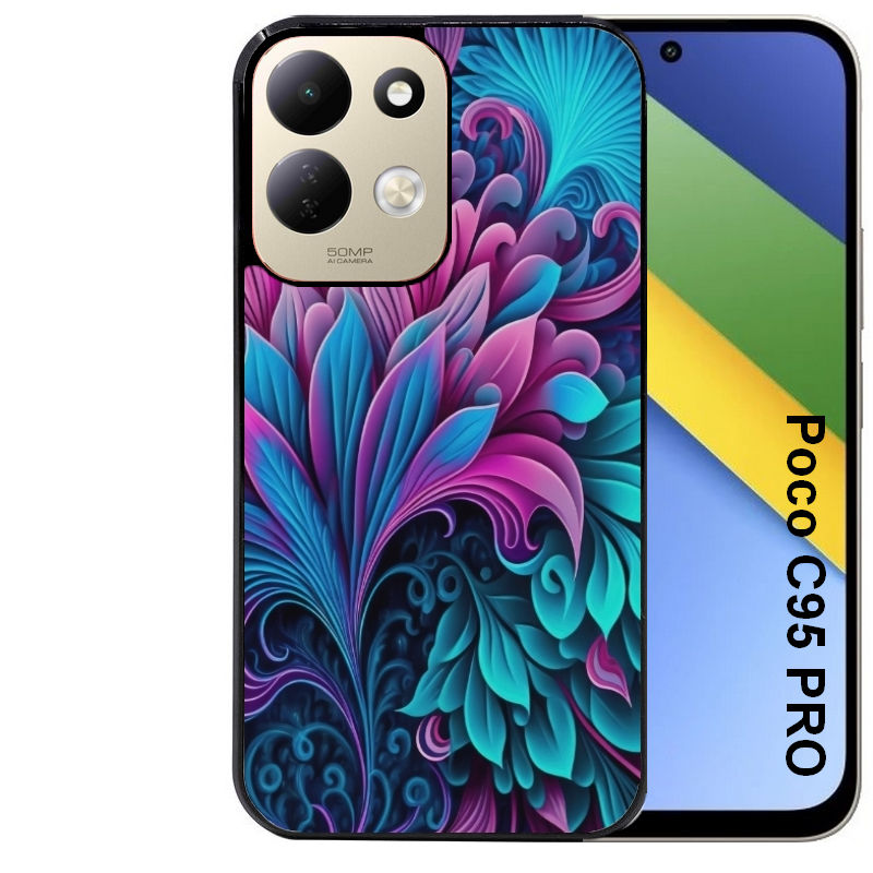 Coque pour POCO C95 PRO tropical violet Fleur