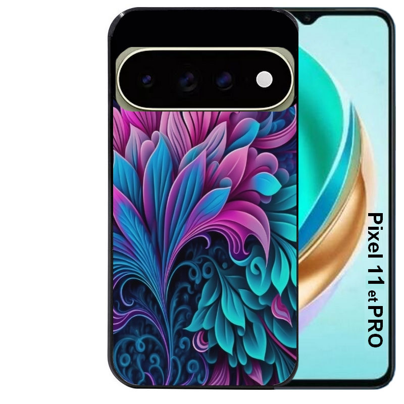 Coque pour Pixel 10 / 11 / PRO / XL tropical violet Fleur