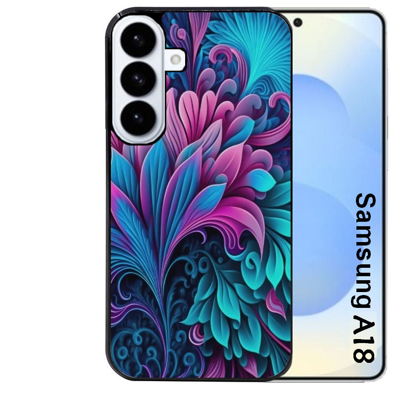 Coque pour Galaxy A08 A18 A28 A38 A58 tropical violet Fleur