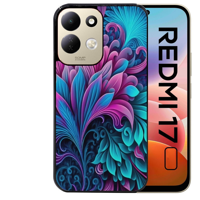 Coque pour Redmi 17 et 17C 4G 5G tropical violet Fleur