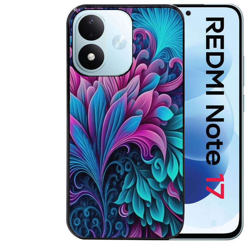 Coque pour Redmi Note 17 et PRO 4G 5G Max tropical violet Fleur