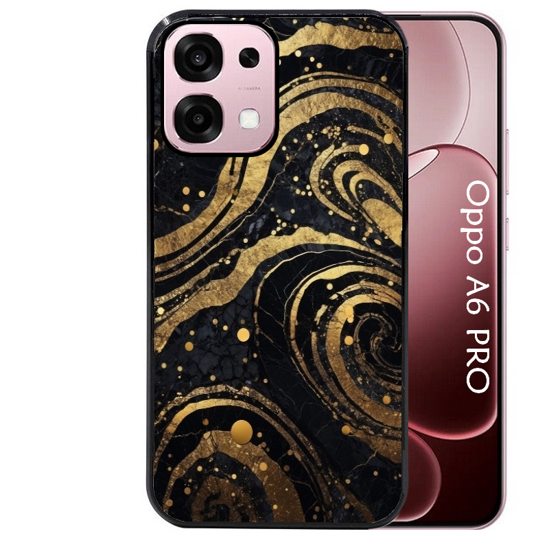 Coque noire taperso pour OPPO A6 PRO 4G et 5G avec motif marbre noir protection antichoc personnalisée