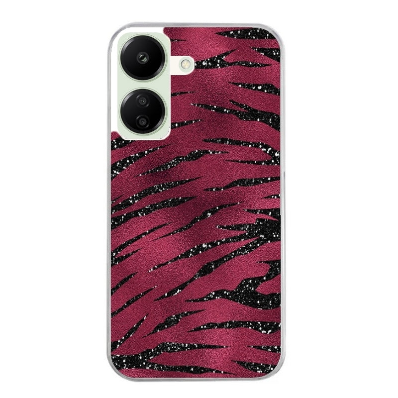 Coque taperso pour POCO C65 4G avec motif zebre grenat protection antichoc personnalisée