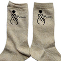 Chaussettes personnalisées paillettes doré motif coeur anime