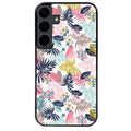 Coque noire taperso pour galaxy S24 et PLUS ULTRA FE avec motif jungle et fleur rose protection antichoc personnalisée