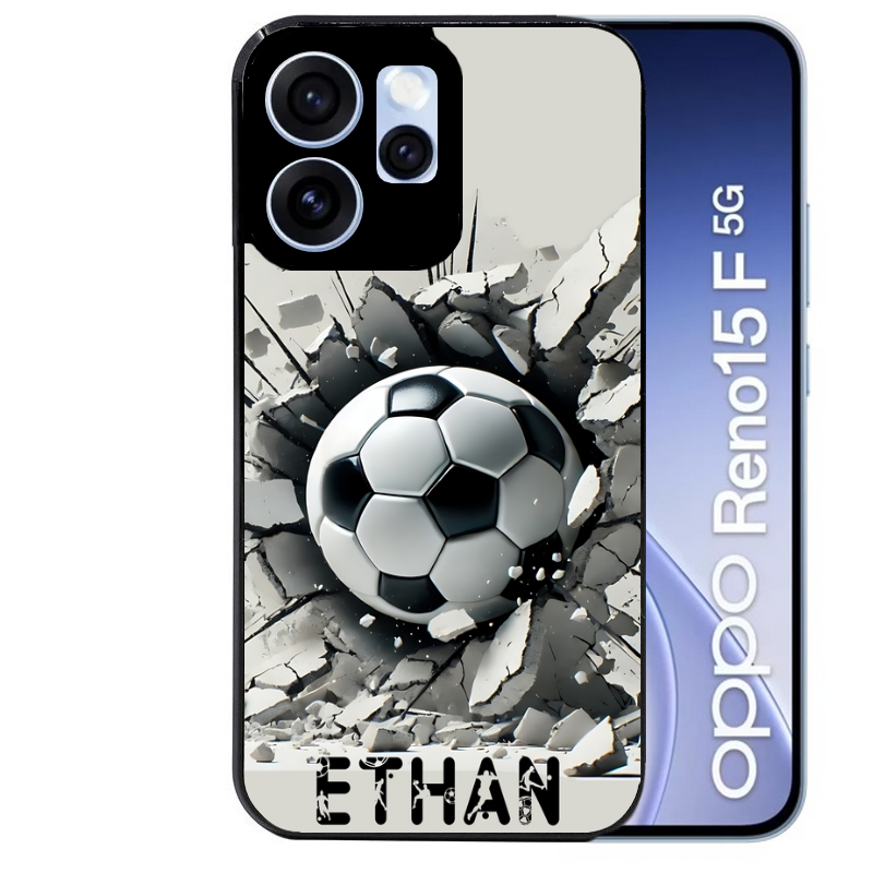 Coque noire taperso pour OPPO Reno 15 et F FS 5G avec motif foot beton personnalisee protection antichoc personnalisée