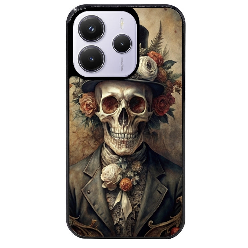 Coque noire taperso pour Redmi Note 14 et PRO PLUS 4G 5G avec motif tete de mort chapeau protection antichoc personnalisée