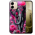 Coque noire taperso pour OPPO A6 A6X 4G et 5G avec motif elephant et fleurs protection antichoc personnalisée