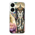 Coque taperso pour POCO C65 4G avec motif elephant et lotus protection antichoc personnalisée