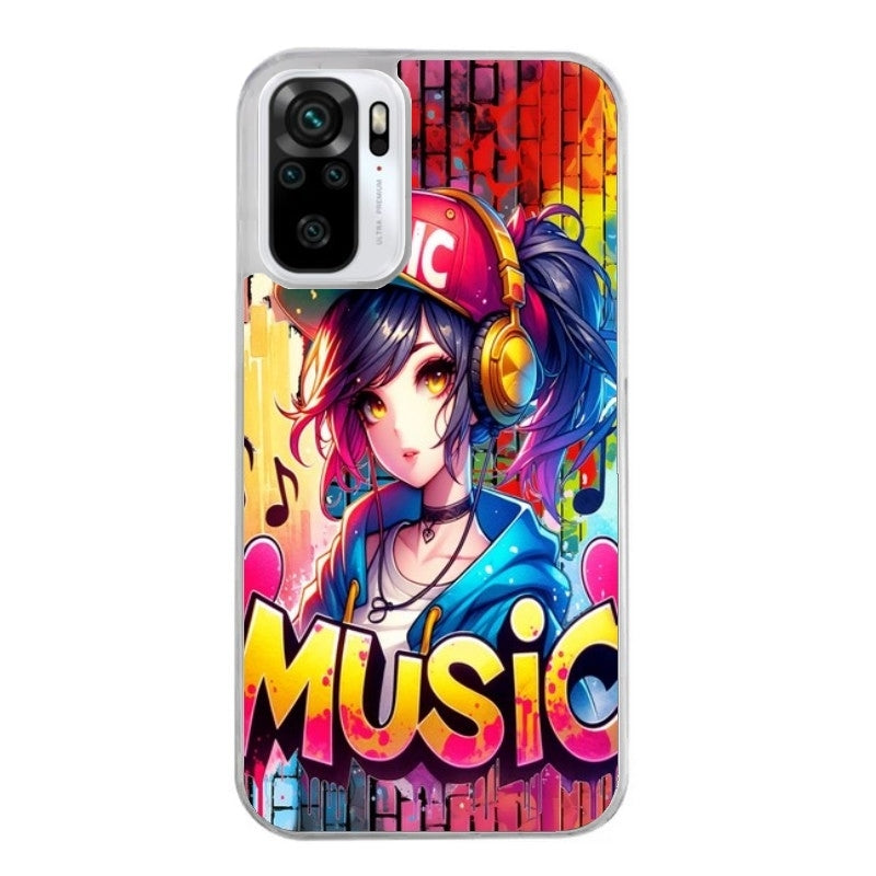 Coque taperso pour Redmi Note 10 4G 5G PRO 10S avec motif anime manga et music protection antichoc personnalisée