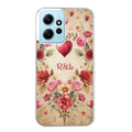 Coque taperso pour Redmi Note 12 4G 5G PRO 4G avec motif coeur et fleur personnalisee protection antichoc personnalisée