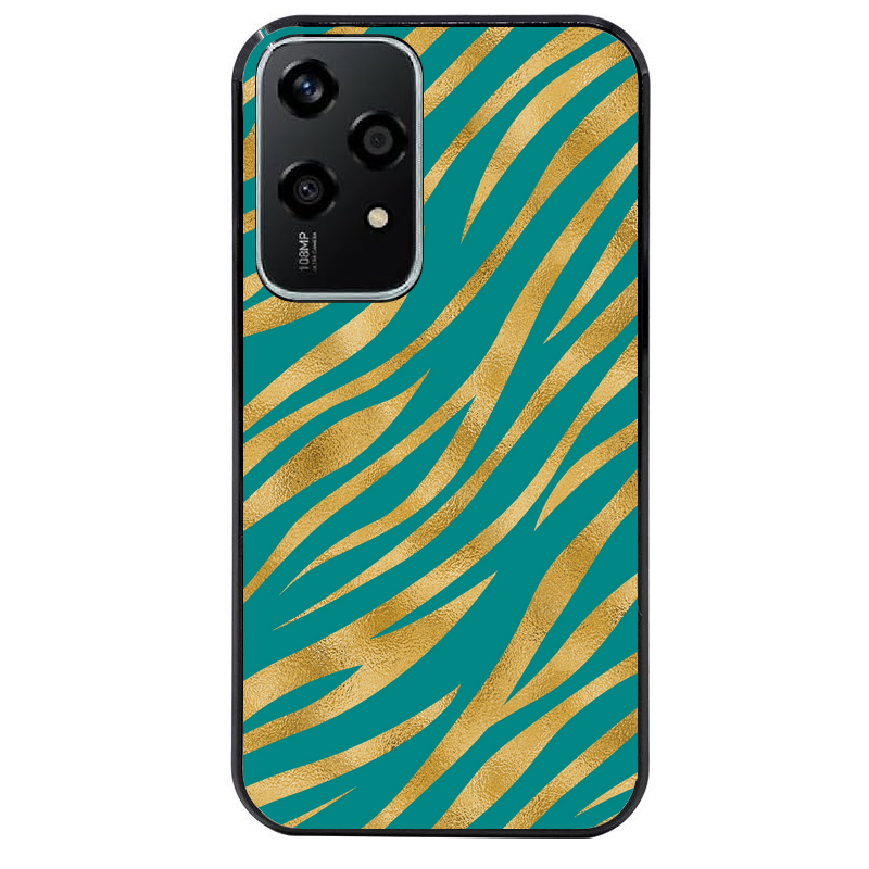 Coque noire taperso pour Honor 200 et Lite Pro Smart avec motif zebre vert protection antichoc personnalisée