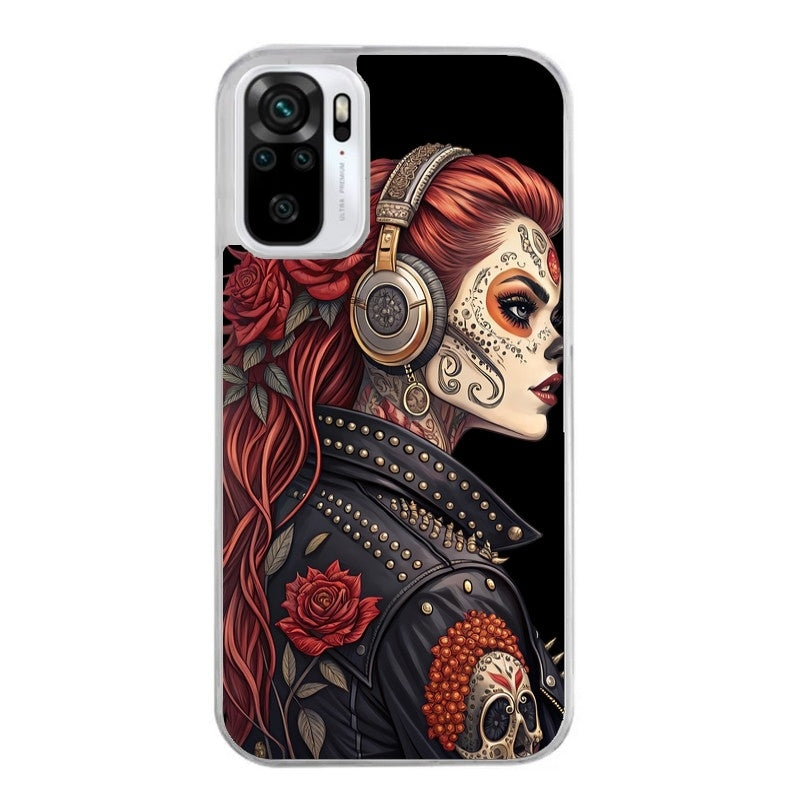 Coque taperso pour Redmi Note 10 4G 5G PRO 10S avec motif tete de mort rock protection antichoc personnalisée