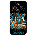 Coque noire taperso pour POCO C75 avec motif skate board protection antichoc personnalisée