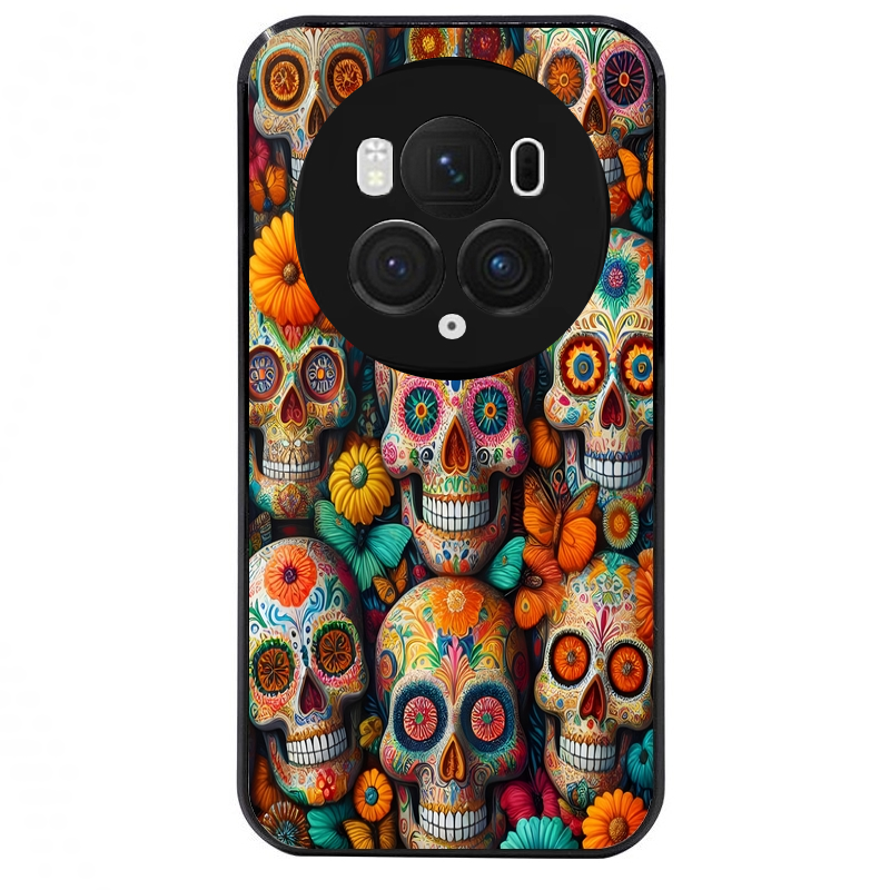 Coque noire taperso pour Magic 5 6 LITE et PRO avec motif mort mexicaine papillon protection antichoc personnalisée