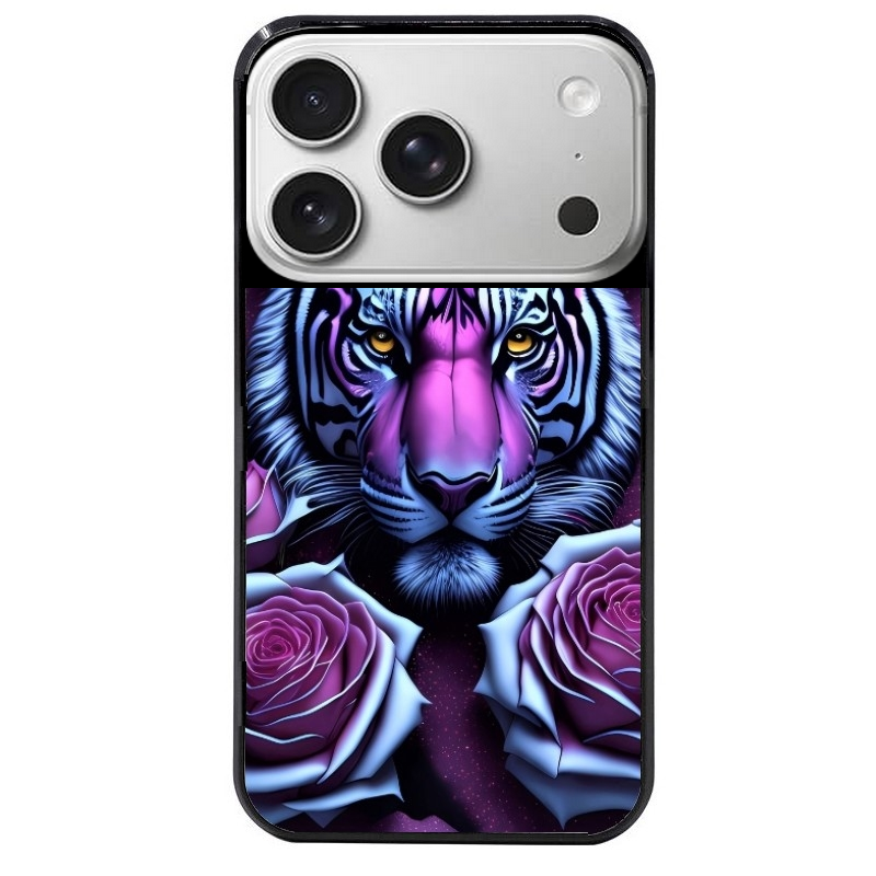 Coque noire taperso pour Iphone 17 17E AIR MAX PRO avec motif tigre uv style manga protection antichoc personnalisée