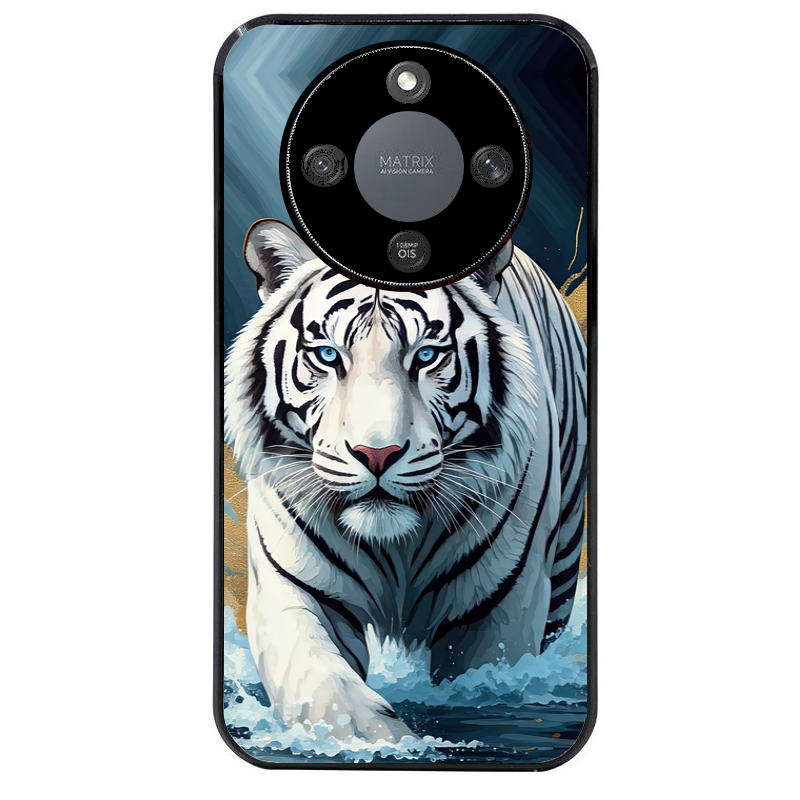 Coque noire taperso pour Magic 5 6 LITE et PRO avec motif tigre polaire protection antichoc personnalisée