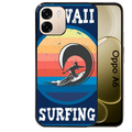 Coque noire taperso pour OPPO A6 A6X 4G et 5G avec motif hawaii et surf protection antichoc personnalisée