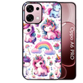 Coque noire taperso pour OPPO A6 PRO 4G et 5G avec motif licorne arc en ciel protection antichoc personnalisée