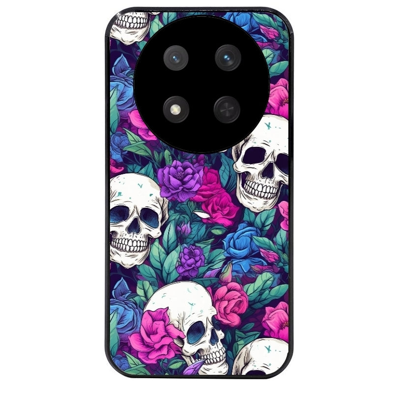 Coque noire taperso pour Magic 7 LITE et PRO avec motif tete de mort violet protection antichoc personnalisée