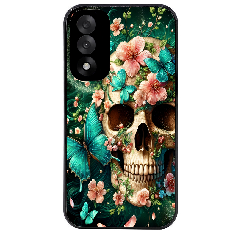 Coque noire taperso pour OnePlus Nord 5 avec motif tete de mort skull printemps protection antichoc personnalisée