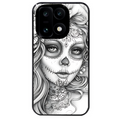 Coque noire taperso pour OnePlus 15 avec motif mort calavera tatoo protection antichoc personnalisée