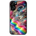 Coque noire taperso pour OnePlus Nord CE5 avec motif marbre arc en ciel protection antichoc personnalisée