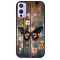 Coque noire taperso pour OnePlus 9 et 9 PRO avec motif bois et papillon 2 protection antichoc personnalisée