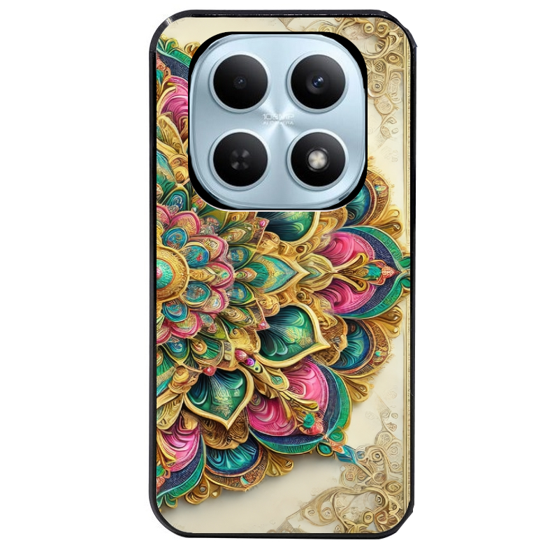 Coque noire taperso pour POCO M8 5G et PRO 5G avec motif mandala 3 protection antichoc personnalisée