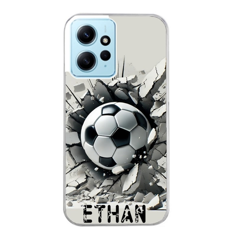 Coque taperso pour Redmi Note 12 4G 5G PRO 4G avec motif foot beton personnalisee protection antichoc personnalisée