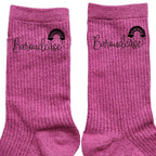 Chaussettes paillettes rose motif baroudeuse