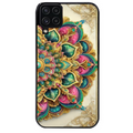 Coque noire taperso pour galaxy A22 A32 A52 A52S 4G 5G  avec motif mandala 3 protection antichoc personnalisée