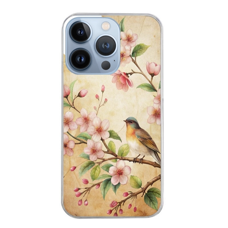 Coque taperso pour Iphone 12 et PRO MINI PRO MAX avec motif fleur et colibri protection antichoc personnalisée