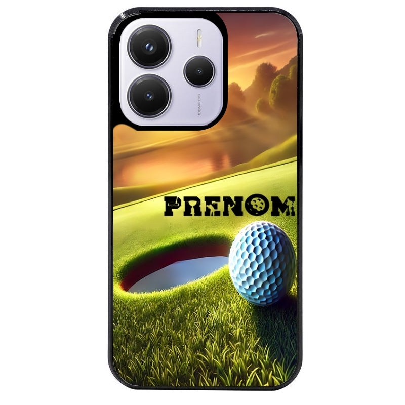 Coque noire taperso pour Redmi Note 14 et PRO PLUS 4G 5G avec motif golf personnalisee protection antichoc personnalisée