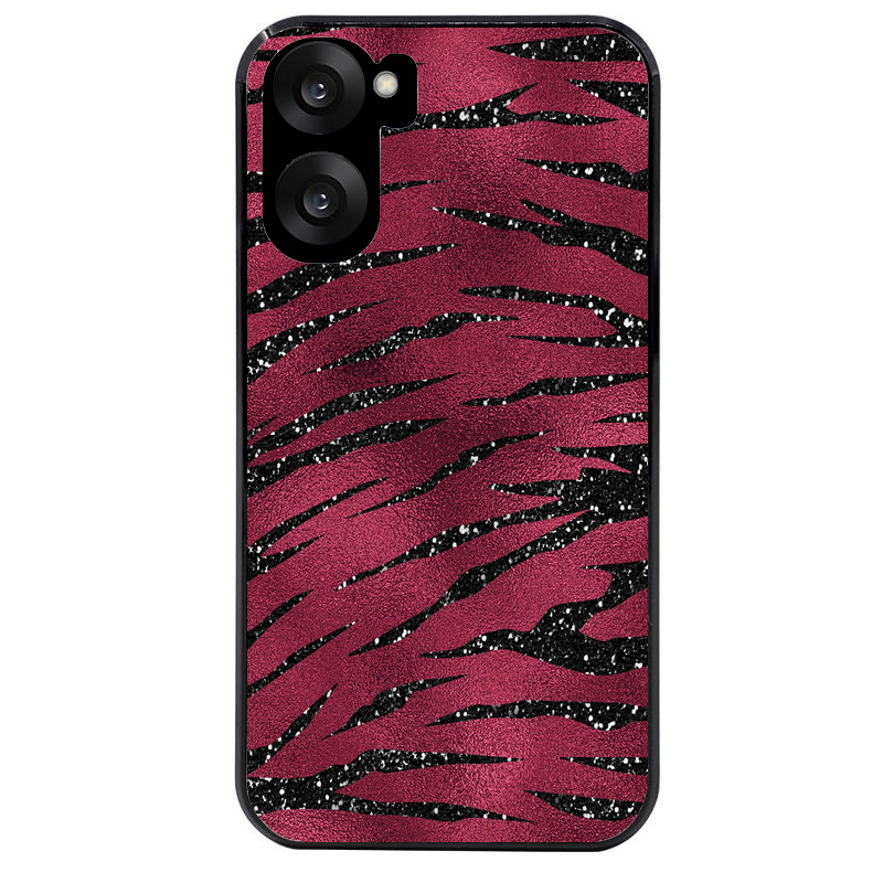 Coque noire taperso pour OnePlus Nord CE5 avec motif zebre grenat protection antichoc personnalisée