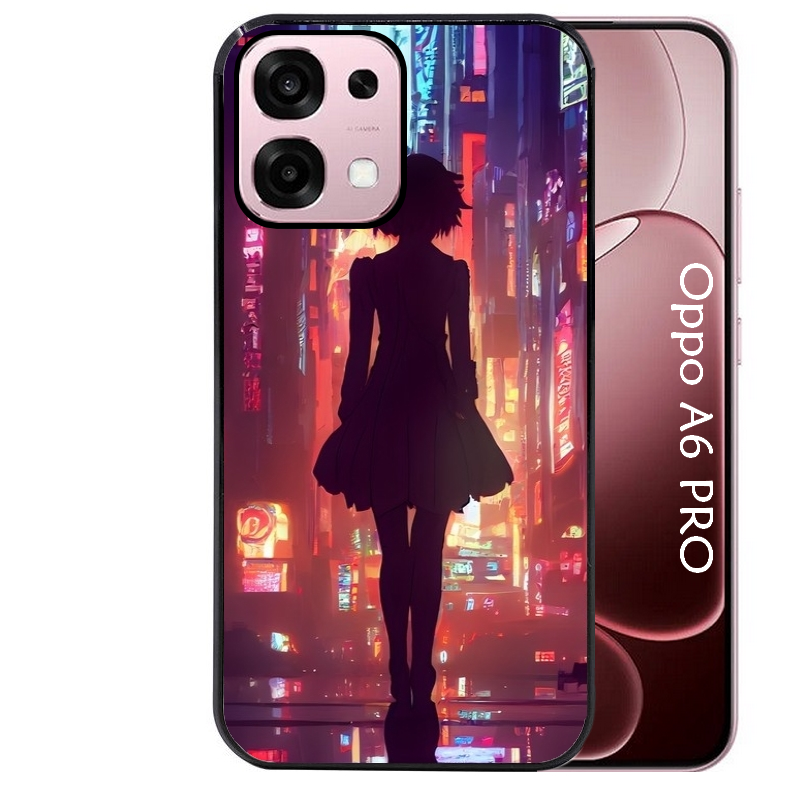 Coque noire taperso pour OPPO A6 PRO 4G et 5G avec motif new york anime protection antichoc personnalisée