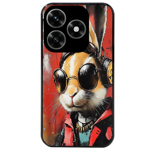 Coque noire taperso pour Honor X6B X5C X5C PLUS avec motif lapin tag protection antichoc personnalisée