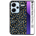 Coque noire taperso pour Redmi Note 13 PRO PLUS 5G avec motif leopard bleu protection antichoc personnalisée
