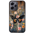 Coque noire taperso pour Redmi 12 4G et 5G avec motif bois et papillon 2 protection antichoc personnalisée