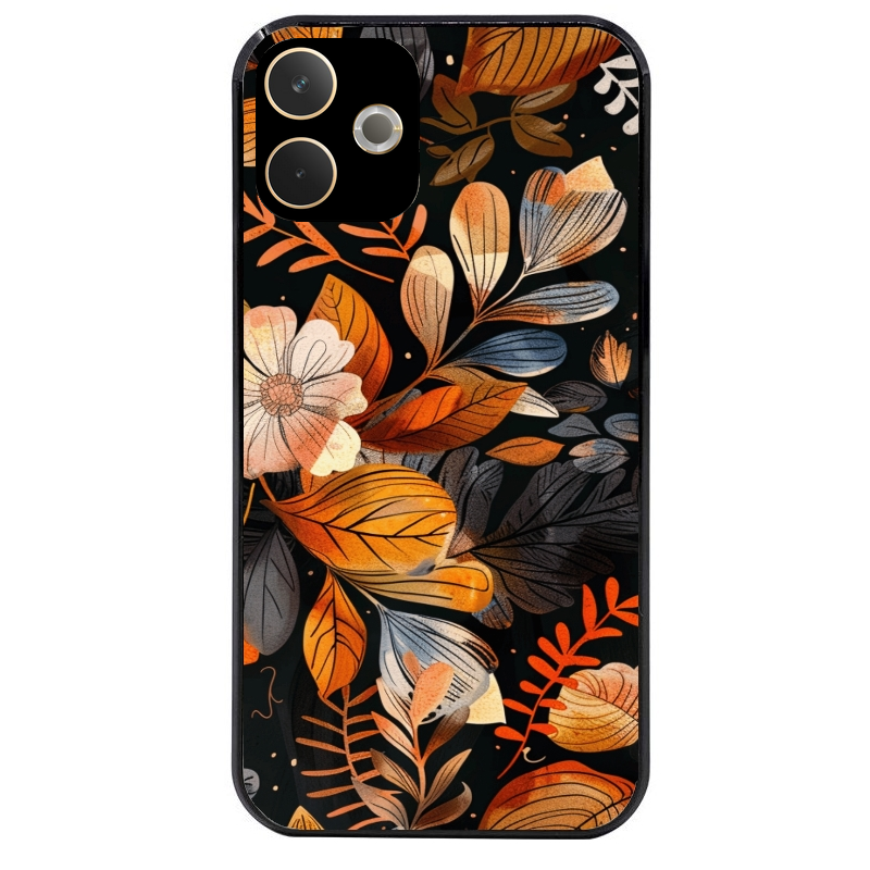 Coque noire taperso pour OPPO A5 PRO 4G et 5G avec motif fleur automne protection antichoc personnalisée
