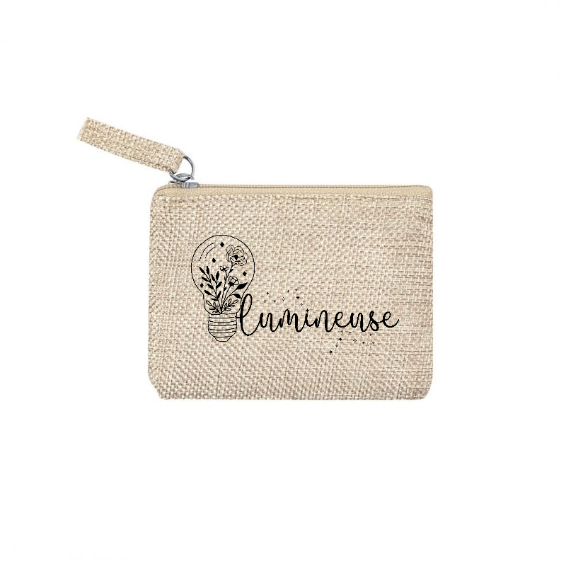 Pochette motif lumineuse en toile et simili cuir