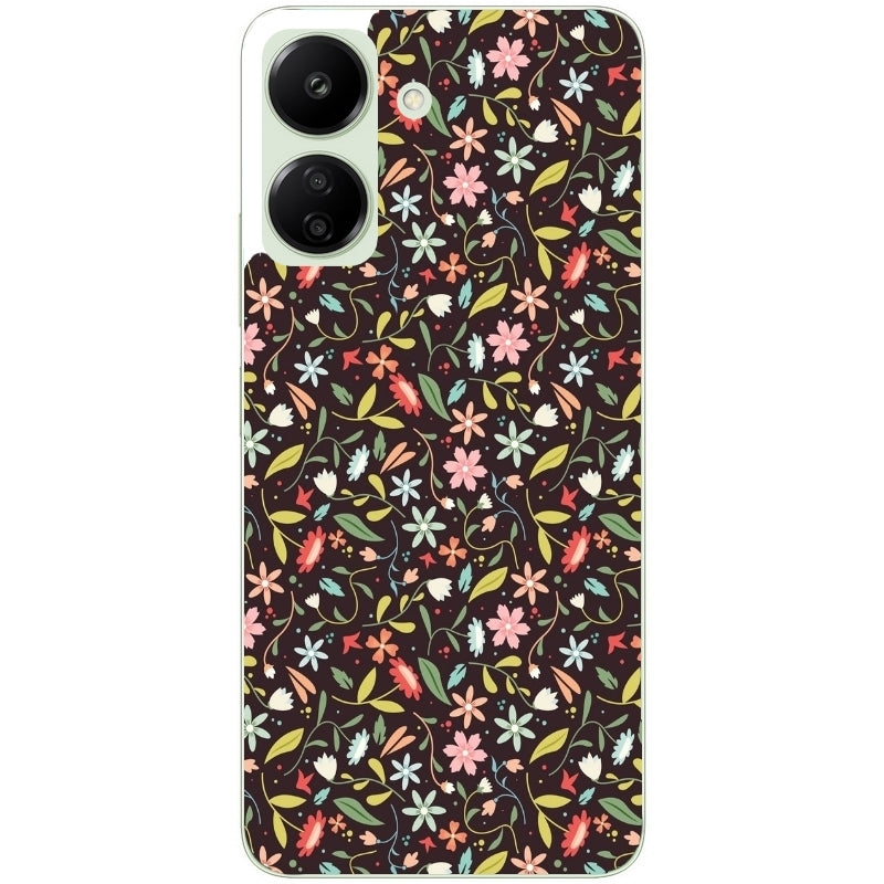 Coque taperso pour POCO C65 4G avec motif petites feurs multicolores protection antichoc personnalisée