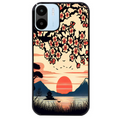 Coque noire taperso pour Redmi A1 et A2 avec motif japan cerisier protection antichoc personnalisée
